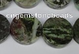 CGR38 15.5 inches 22mm coin green rain forest stone beads