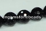 CGS109 15.5 inches 16mm faceted round blue goldstone beads wholesale