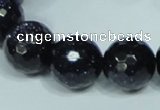 CGS110 15.5 inches 18mm faceted round blue goldstone beads wholesale