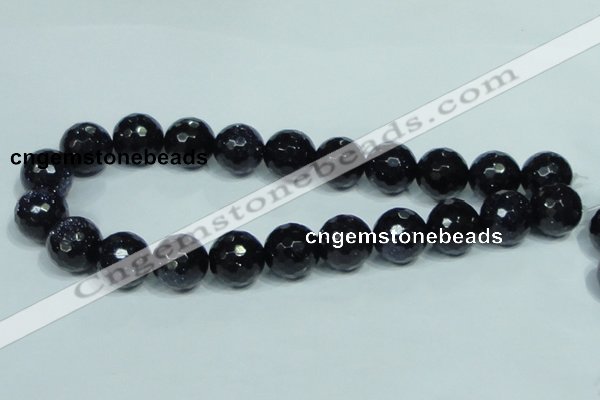 CGS110 15.5 inches 18mm faceted round blue goldstone beads wholesale