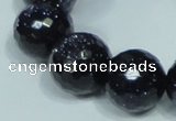 CGS111 15.5 inches 20mm faceted round blue goldstone beads wholesale