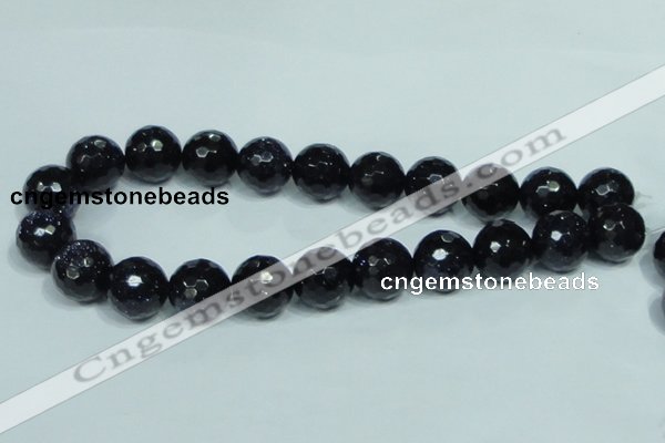 CGS111 15.5 inches 20mm faceted round blue goldstone beads wholesale