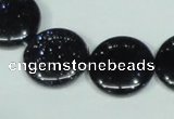 CGS123 15.5 inches 20mm flat round blue goldstone beads wholesale