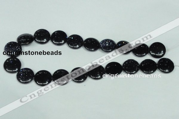 CGS123 15.5 inches 20mm flat round blue goldstone beads wholesale