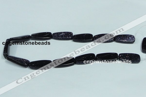 CGS133 15.5 inches 15*30mm twisted rectangle blue goldstone beads wholesale