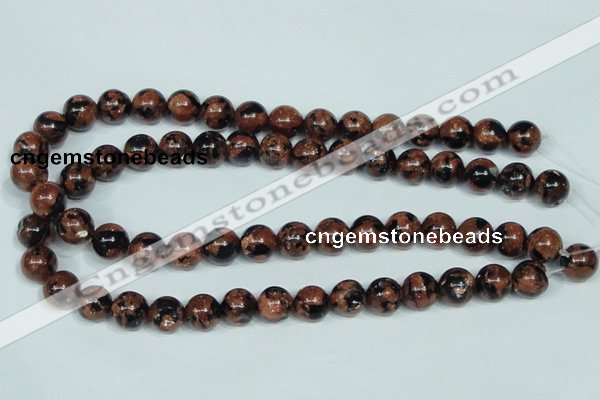 CGS204 15.5 inches 12mm round blue & brown goldstone beads wholesale