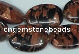 CGS213 15.5 inches 18*25mm oval blue & brown goldstone beads wholesale