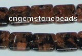 CGS215 15.5 inches 14*14mm square blue & brown goldstone beads wholesale