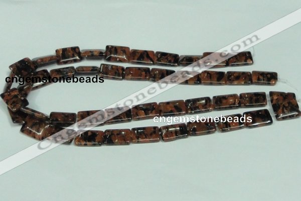 CGS217 15.5 inches 13*18mm rectangle blue & brown goldstone beads