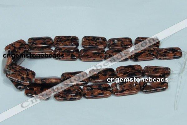 CGS218 15.5 inches 20*30mm rectangle blue & brown goldstone beads