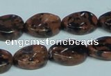 CGS221 15.5 inches 13*18mm twisted oval blue & brown goldstone beads