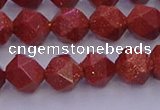 CGS452 15.5 inches 8mm faceted nuggets goldstone beads wholesale