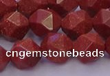 CGS453 15.5 inches 10mm faceted nuggets goldstone beads wholesale