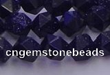 CGS457 15.5 inches 8mm faceted nuggets goldstone beads wholesale