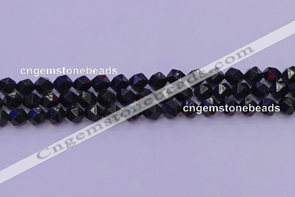 CGS462 15.5 inches 8mm faceted nuggets green goldstone beads