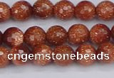 CGS471 15.5 inches 6mm faceted round goldstone beads wholesale