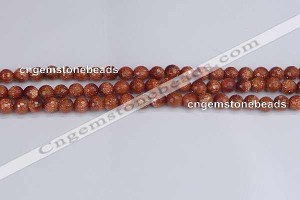 CGS471 15.5 inches 6mm faceted round goldstone beads wholesale