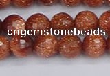 CGS472 15.5 inches 8mm faceted round goldstone beads wholesale