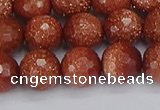 CGS473 15.5 inches 10mm faceted round goldstone beads wholesale