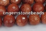 CGS474 15.5 inches 12mm faceted round goldstone beads wholesale