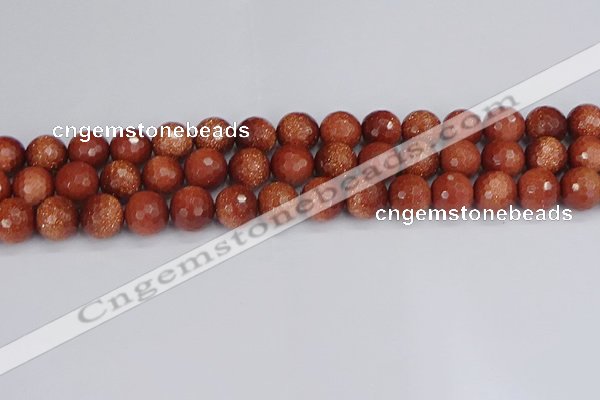 CGS474 15.5 inches 12mm faceted round goldstone beads wholesale