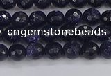 CGS478 15.5 inches 4mm faceted round blue goldstone beads