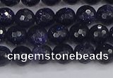 CGS479 15.5 inches 6mm faceted round blue goldstone beads