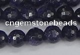 CGS480 15.5 inches 8mm faceted round blue goldstone beads