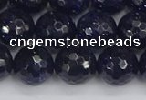 CGS482 15.5 inches 12mm faceted round blue goldstone beads