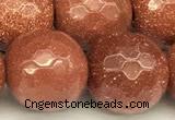 CGS493 15 inches 12mm faceted round goldstone beads