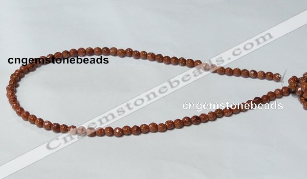 CGS57 15.5 inches 6mm faceted round goldstone beads wholesale