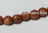 CGS58 15.5 inches 8mm faceted round goldstone beads wholesale