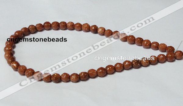 CGS58 15.5 inches 8mm faceted round goldstone beads wholesale