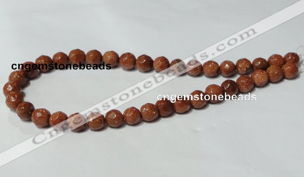 CGS59 15.5 inches 10mm faceted round goldstone beads wholesale