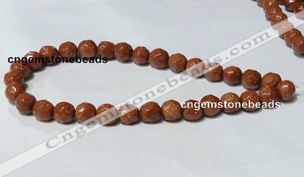 CGS60 15.5 inches 12mm faceted round goldstone beads wholesale