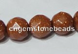 CGS61 15.5 inches 14mm faceted round goldstone beads wholesale