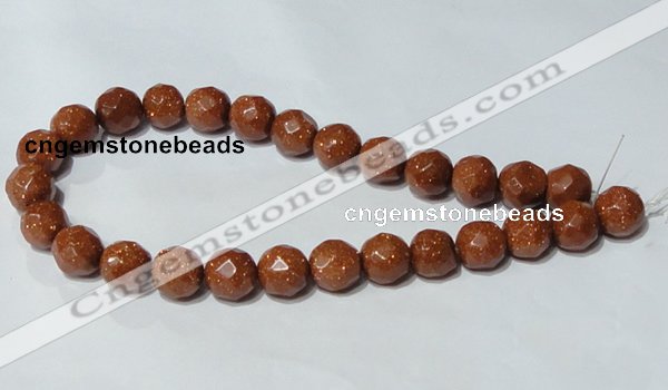 CGS61 15.5 inches 14mm faceted round goldstone beads wholesale