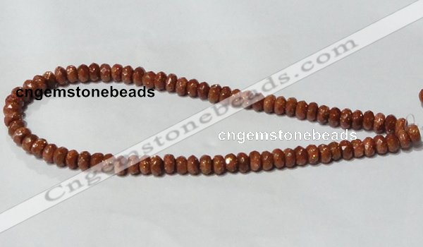 CGS67 15.5 inches 5*8mm faceted rondelle goldstone beads wholesale