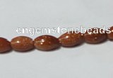 CGS69 15.5 inches 6*10mm rice goldstone beads wholesale