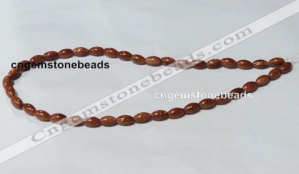 CGS69 15.5 inches 6*10mm rice goldstone beads wholesale