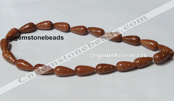 CGS72 15.5 inches 10*20mm teardrop goldstone beads wholesale