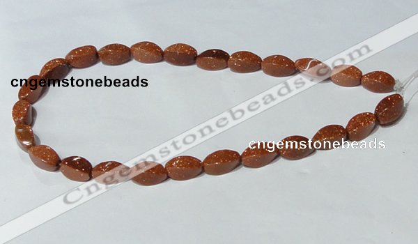 CGS74 15.5 inches 8*16mm twisted rice goldstone beads wholesale