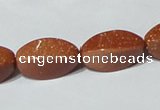 CGS75 15.5 inches 10*20mm twisted rice goldstone beads wholesale