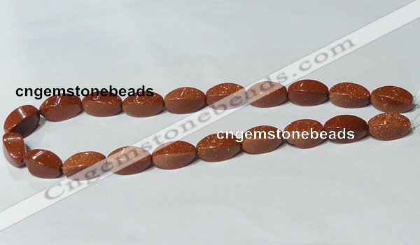 CGS75 15.5 inches 10*20mm twisted rice goldstone beads wholesale