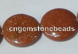 CGS77 15.5 inches 25mm coin goldstone beads wholesale