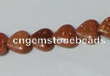 CGS81 15.5 inches 10*10mm heart goldstone beads wholesale