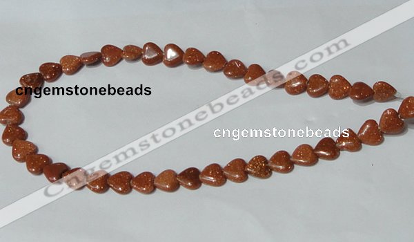 CGS81 15.5 inches 10*10mm heart goldstone beads wholesale