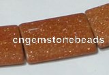 CGS85 15.5 inches 25*35mm rectangle goldstone beads wholesale