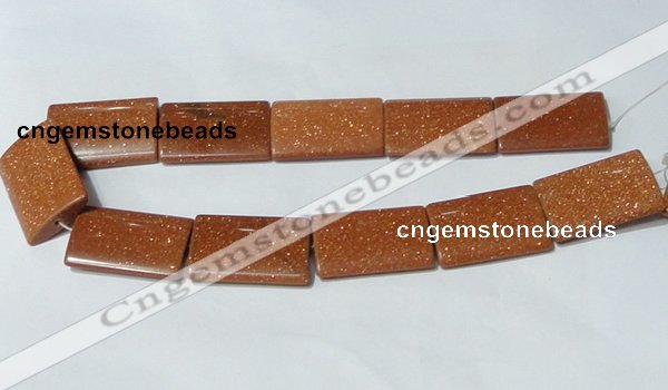 CGS85 15.5 inches 25*35mm rectangle goldstone beads wholesale