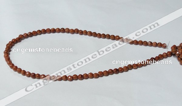 CGS88 15.5 inches 4mm faceted round goldstone beads wholesale